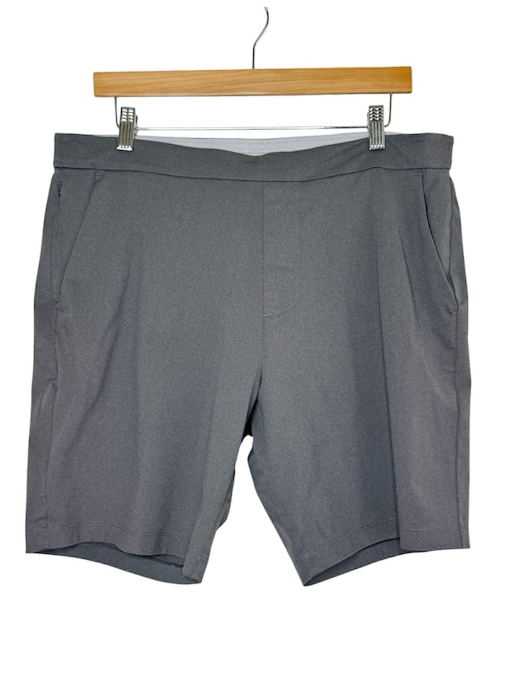 Ministry of Supply Kinetic Shorts 34 Gray Preppy Chino Stretch Drawstring